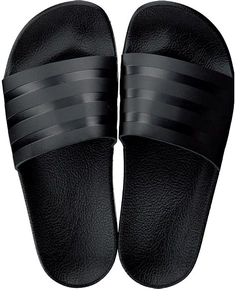 adidas slipper zwart wit|Adidas 3 strips dames.